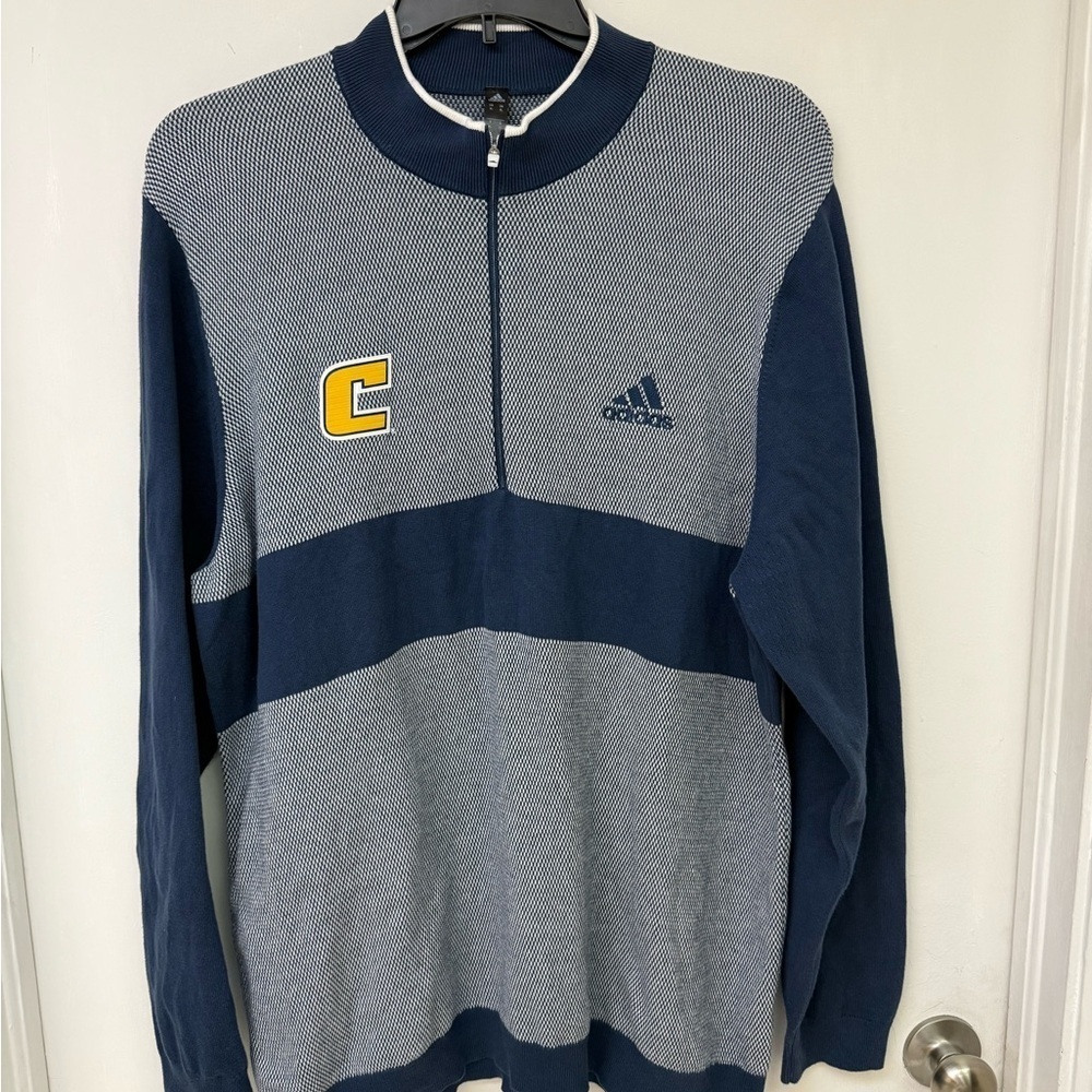Adidas Men's Navy and Gray Sweater Size XL